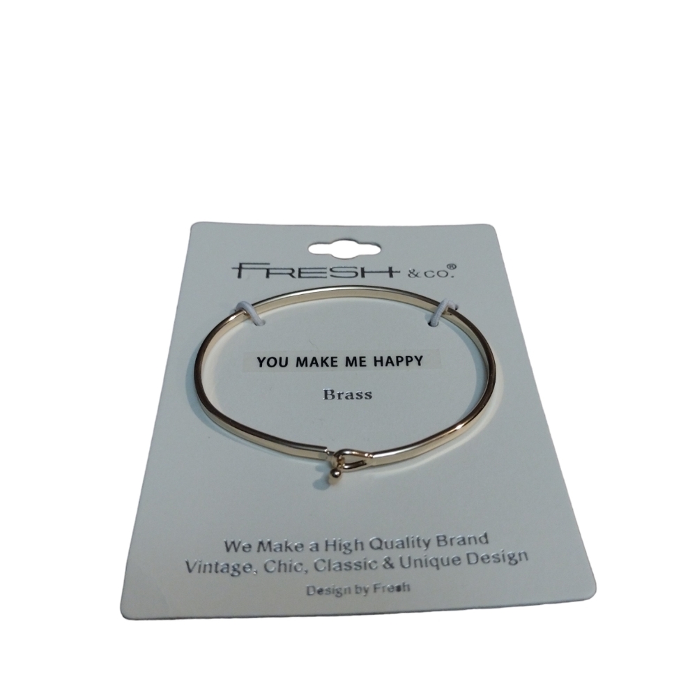 Fresh & Co You Make Me Happy Inspirational Quote Bangle Bracelet
